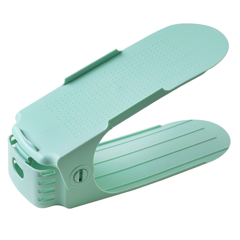 Raft de pantofi pliabil cu 2 niveluri, din plastic, podea, economisește spațiu, pentru dormitor, baie și sufragerie