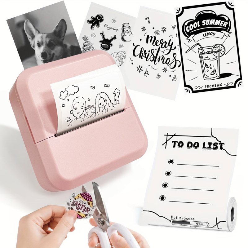 S2 Mini tlačiareň na štítky s Bluetooth, termálny papier, kompatibilný s iOS/Android, šírka tlače 20–57 mm