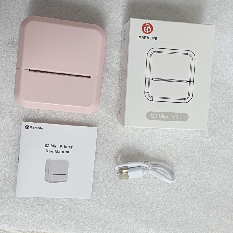 S2 Mini tlačiareň na štítky s Bluetooth, termálny papier, kompatibilný s iOS/Android, šírka tlače 20–57 mm