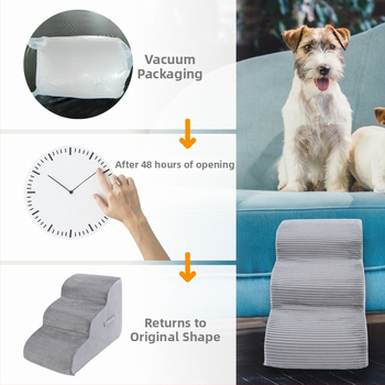 2/3/4‑stupňové schody pre psov z hustej peny, protisklzové a ultra široké, vhodné pre staršie psy a mačky