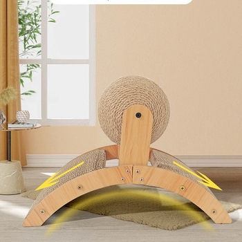 Vertikálna škrabka doska pre mačky s kolotočovým dizajnom a loptičkou na škrabanie, odolná opotrebeniu, bez triesok, materiál: vlnitý papier + hustá doska