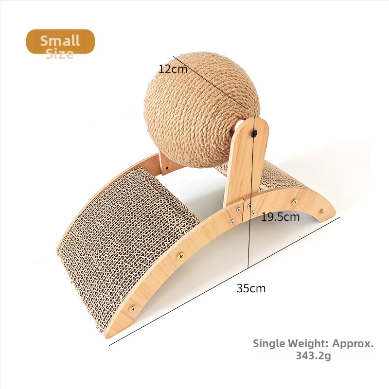 Vertikálna škrabka doska pre mačky s kolotočovým dizajnom a loptičkou na škrabanie, odolná opotrebeniu, bez triesok, materiál: vlnitý papier + hustá doska