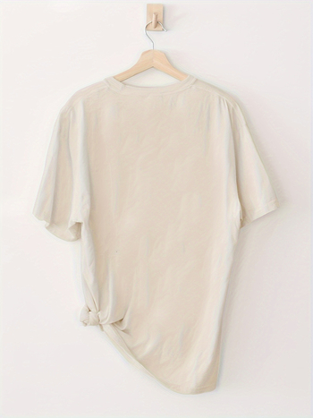 Дамска Хелоуин тениска с принт на вещица, 95% памук, кръгла яка, къси ръкави, свободна кройка