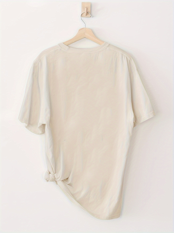 Дамска Хелоуин тениска с принт на вещица, 95% памук, кръгла яка, къси ръкави, свободна кройка