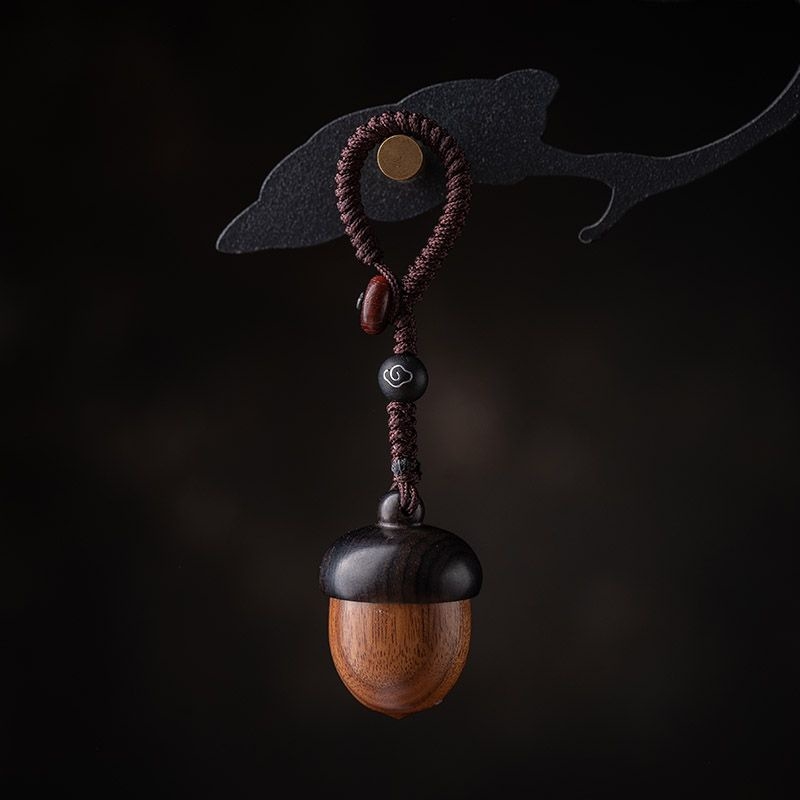 Pandantiv pentru cheie de mașină cu design Sandalwood Acorn, Pendin USB, Unisex, Compatibilitate universală, Stil retro creativ