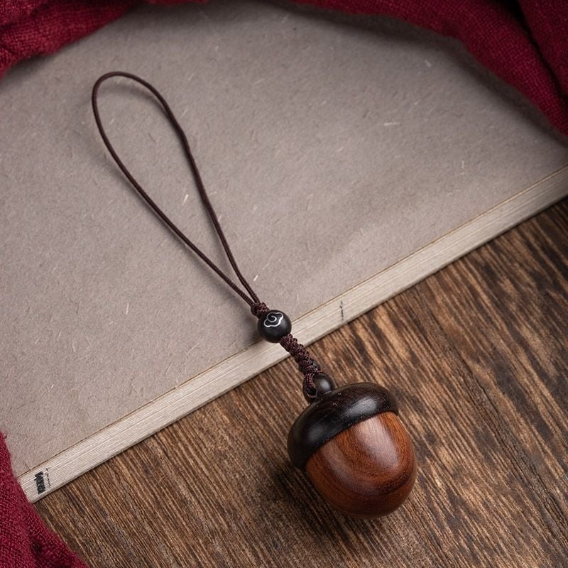 Pandantiv pentru cheie de mașină cu design Sandalwood Acorn, Pendin USB, Unisex, Compatibilitate universală, Stil retro creativ