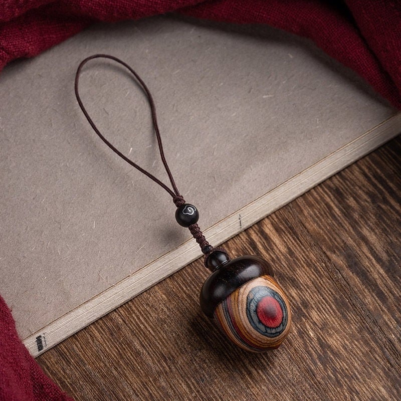 Pandantiv pentru cheie de mașină cu design Sandalwood Acorn, Pendin USB, Unisex, Compatibilitate universală, Stil retro creativ