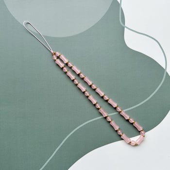 Prívesok k telefónu so sklenenými korálkami, tvar bambusového segmentu, dekoratívny šnúrkový popruh pre ženy