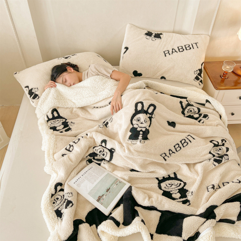 Pătură din lână cu jacquard și decupaje în formă de flori, stil Lux ușor, fleece multifuncțional (Cod produs: 56482338; Greutate: 1; Model: Altul)