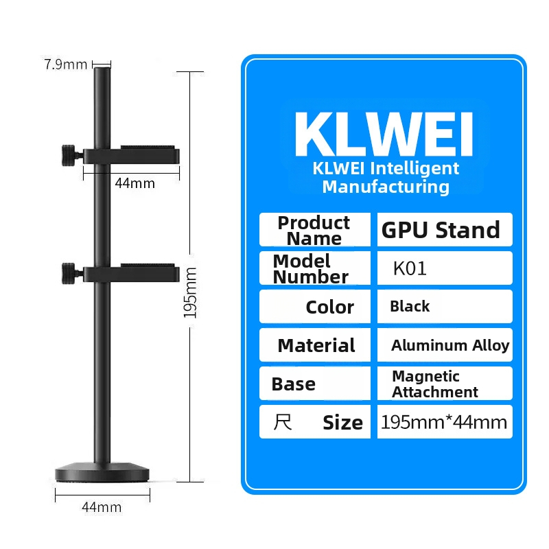 Senxinda Hardware K01 Hliníkový držiak GPU pre PC skrinku s antivibračnou podporou a vertikálnou magnetickou základňou