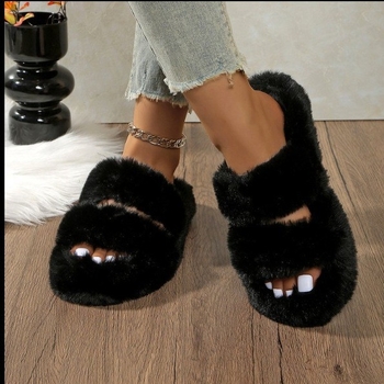 Toe Cap пантофи, замшова горна част, гумена подметка, едноцветни, памучна подплата