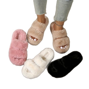 Toe Cap пантофи, замшова горна част, гумена подметка, едноцветни, памучна подплата