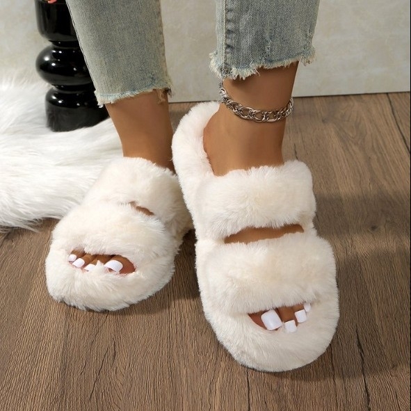 Toe Cap пантофи, замшова горна част, гумена подметка, едноцветни, памучна подплата