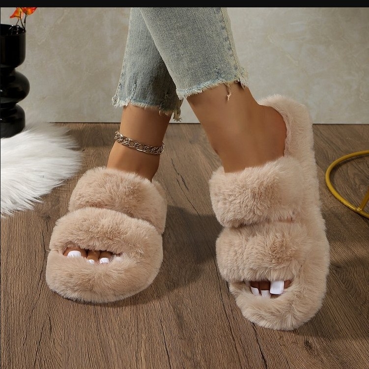 Toe Cap пантофи, замшова горна част, гумена подметка, едноцветни, памучна подплата