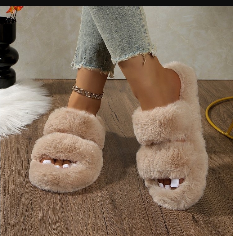 Toe Cap пантофи, замшова горна част, гумена подметка, едноцветни, памучна подплата