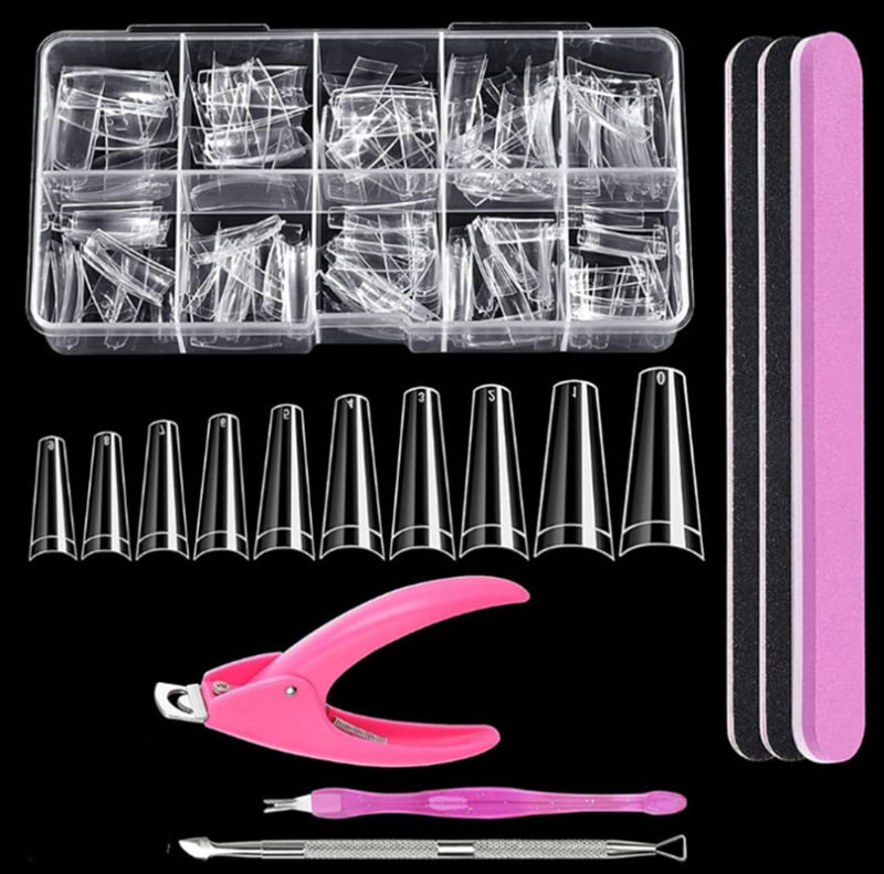 Sada gélových predlžovačov nechtov s formami a fixačným klipom, 12 kusov – Words of painting