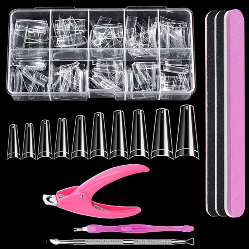 Sada gélových predlžovačov nechtov s formami a fixačným klipom, 12 kusov – Words of painting