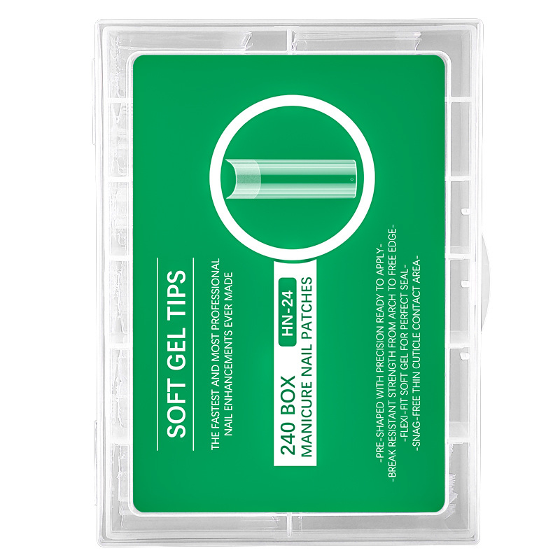 Falošné nechty nálepky – ultra tenké, bez stôp, tvar kvapky vody, priehľadné, typ s dlhým hrotom