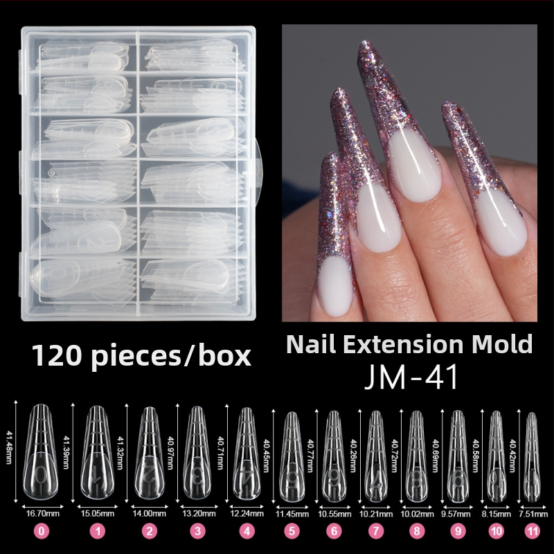 Kryštálový model rozšírenia nechtov, Yusheng Technology, francúzsky dlhý štýl, 120 kusov s meracou čiarou, rýchla LED fototerapia