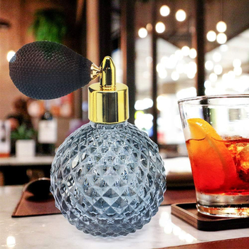 Sticluță de parfum din sticlă cristal, cu design tip air bag și duză din aliaj de zinc