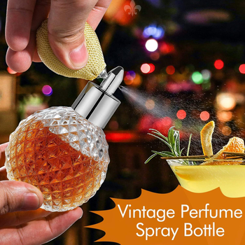 Sticluță de parfum din sticlă cristal, cu design tip air bag și duză din aliaj de zinc