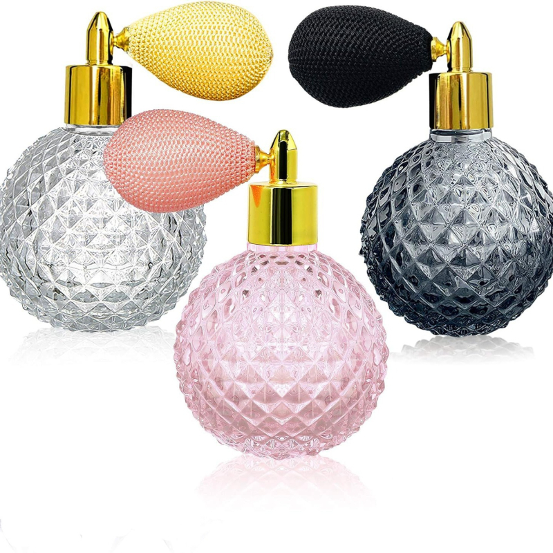 Sticluță de parfum din sticlă cristal, cu design tip air bag și duză din aliaj de zinc