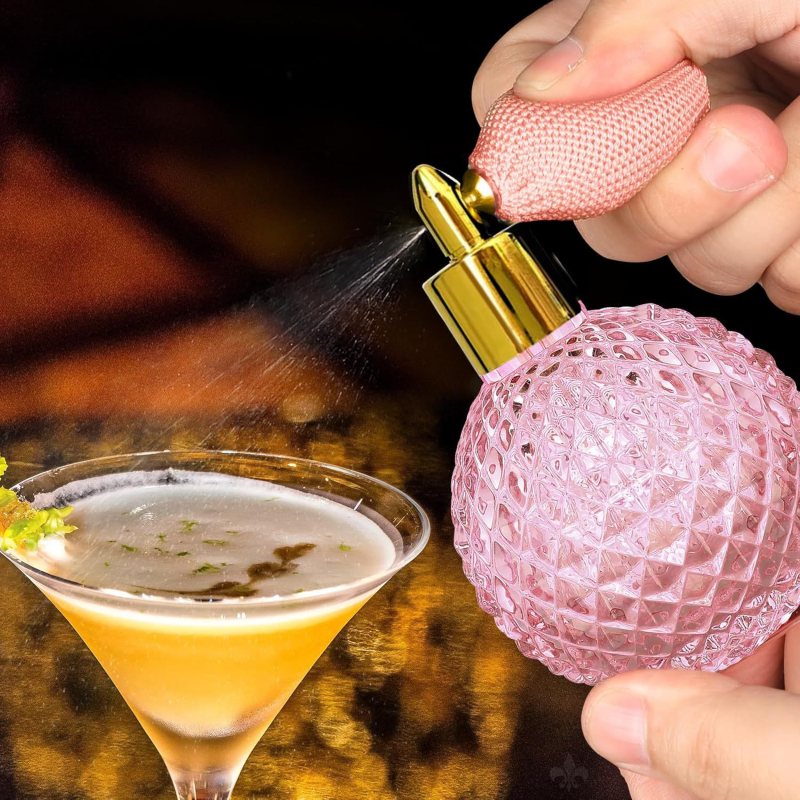 Sticluță de parfum din sticlă cristal, cu design tip air bag și duză din aliaj de zinc