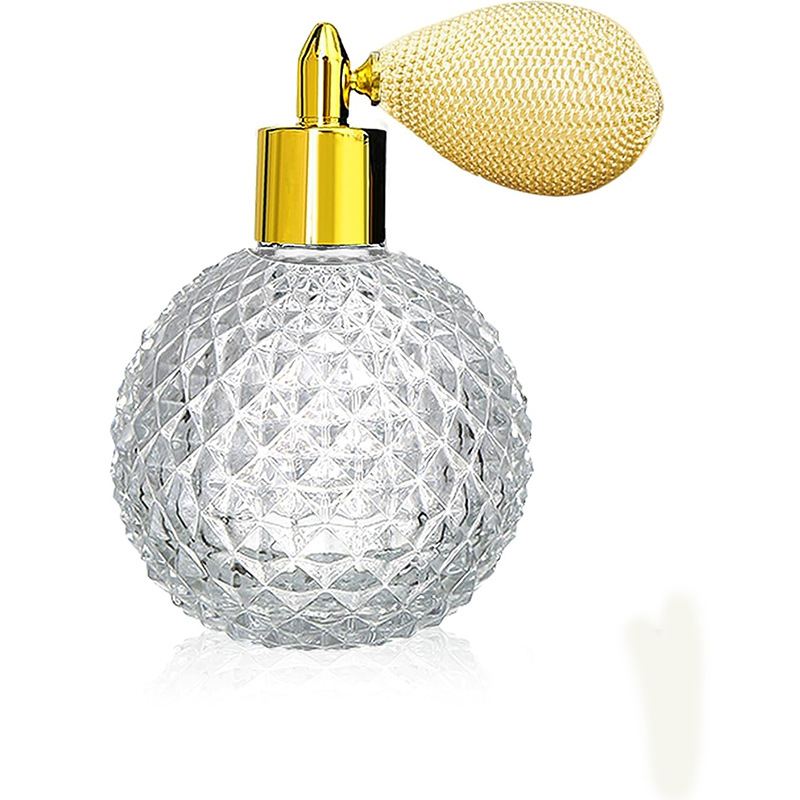 Sticluță de parfum din sticlă cristal, cu design tip air bag și duză din aliaj de zinc