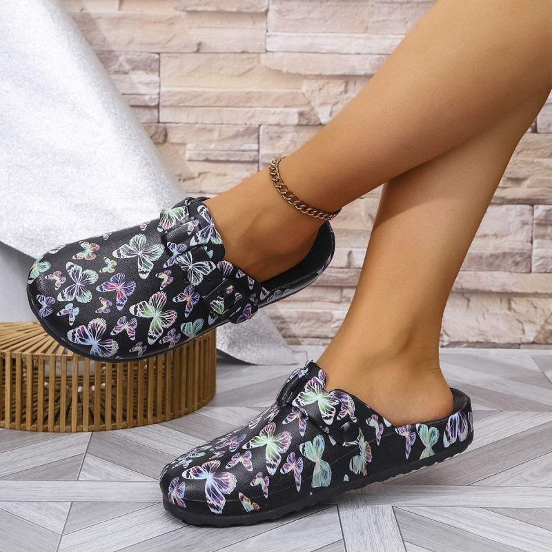 Moteriškos medicininius šlepetes su neslidžia pada, EVA viršus ir EVA padas, pakeliamasis įdėklas