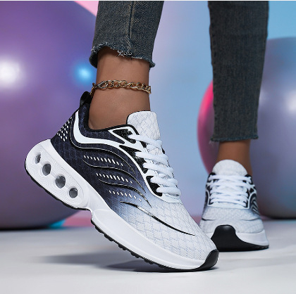 Дамски маратонки за бягане с въздушна възглавница, нисък връх, дишаща мрежеста горна част, PU + въздушна подметка, връзки