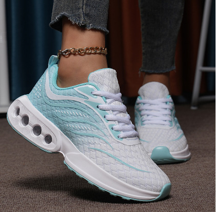 Дамски маратонки за бягане с въздушна възглавница, нисък връх, дишаща мрежеста горна част, PU + въздушна подметка, връзки