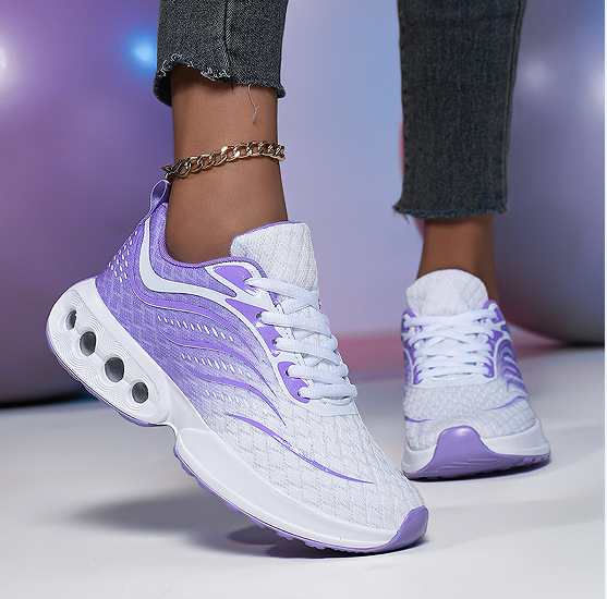 Дамски маратонки за бягане с въздушна възглавница, нисък връх, дишаща мрежеста горна част, PU + въздушна подметка, връзки