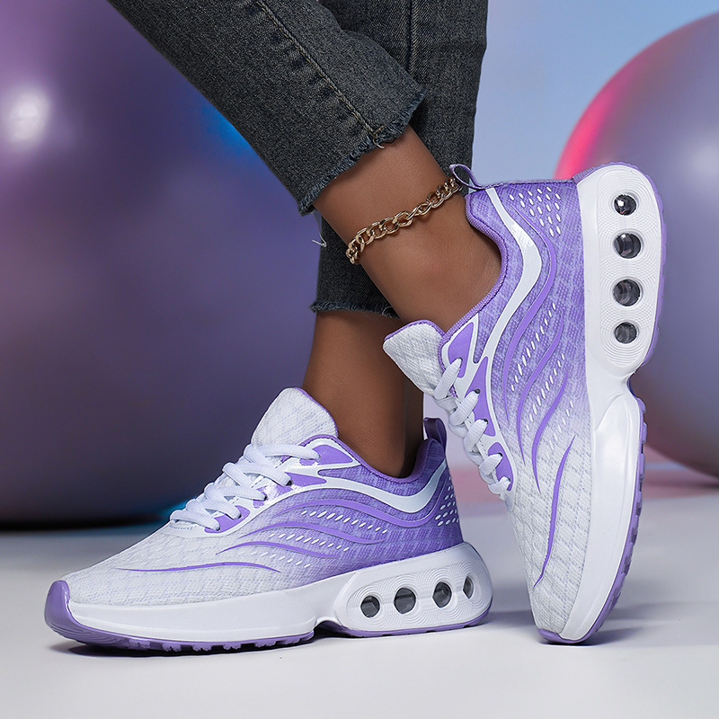 Дамски маратонки за бягане с въздушна възглавница, нисък връх, дишаща мрежеста горна част, PU + въздушна подметка, връзки