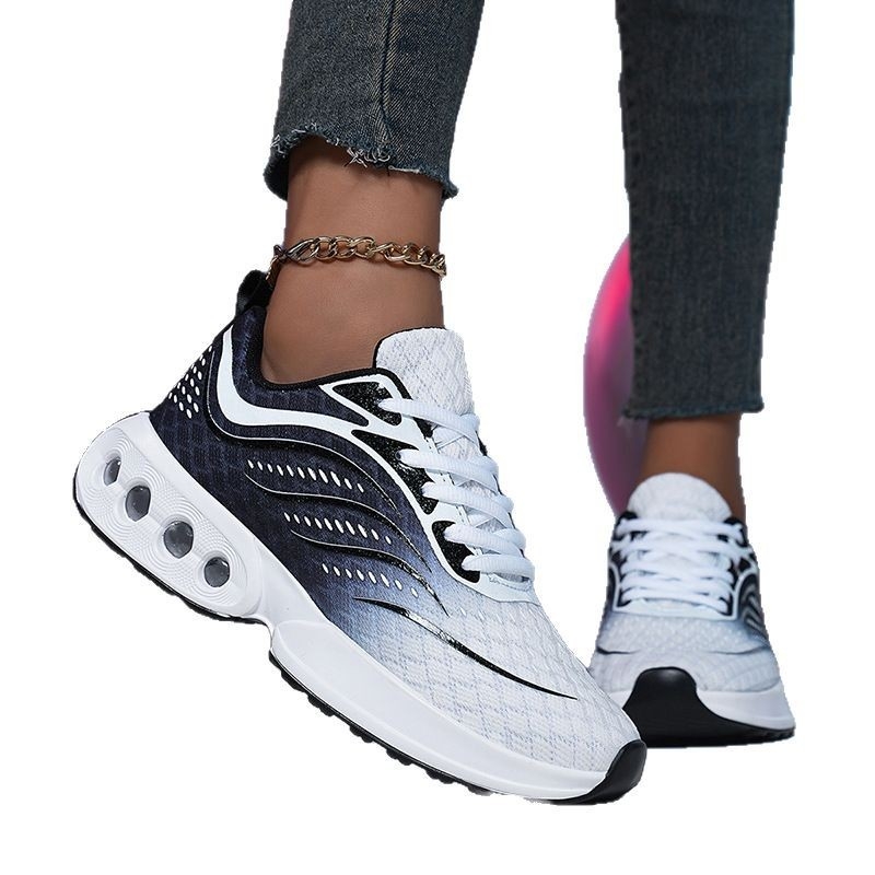 Дамски маратонки за бягане с въздушна възглавница, нисък връх, дишаща мрежеста горна част, PU + въздушна подметка, връзки