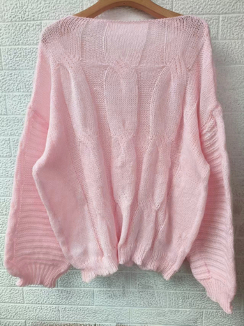 Pulóver s dlhými rukávmi, okrúhlym výstrihom, stredná dĺžka, polyester, elegantný štýl