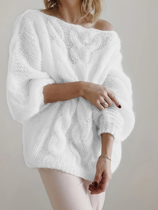 Pulóver s dlhými rukávmi, okrúhlym výstrihom, stredná dĺžka, polyester, elegantný štýl