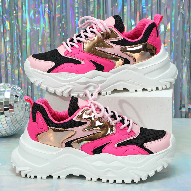 Uniszex sportcipő casual vastag talppal, felsőrész PU+háló, csúszásmentes MD talp, ütéscsillapítás, mindennapi viselet