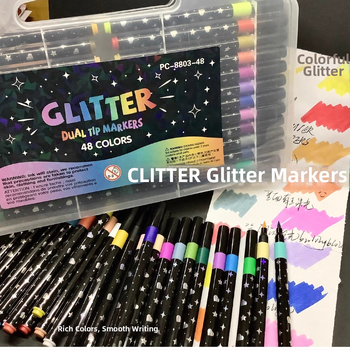 Glitterový marker s luminescujúcim perleťovým atramentom na maľovanie – vhodný pre študentov