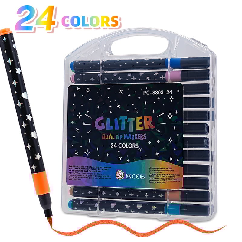 Glitterový marker s luminescujúcim perleťovým atramentom na maľovanie – vhodný pre študentov