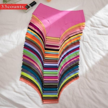 Дамски безшевни бикини с ниска талия, мултипакет (33/21/14 броя), U-образна кройка