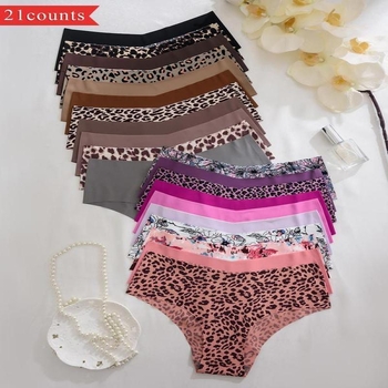 Дамски безшевни бикини с ниска талия, мултипакет (33/21/14 броя), U-образна кройка