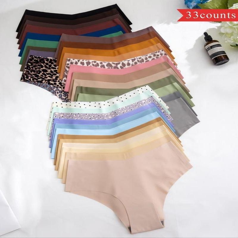 Női varrat nélküli alacsony derekú bugyi, többdarabos készlet (33/21/14 db), U-formájú szabás