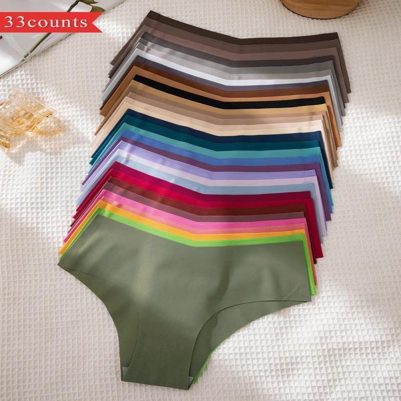 Női varrat nélküli alacsony derekú bugyi, többdarabos készlet (33/21/14 db), U-formájú szabás