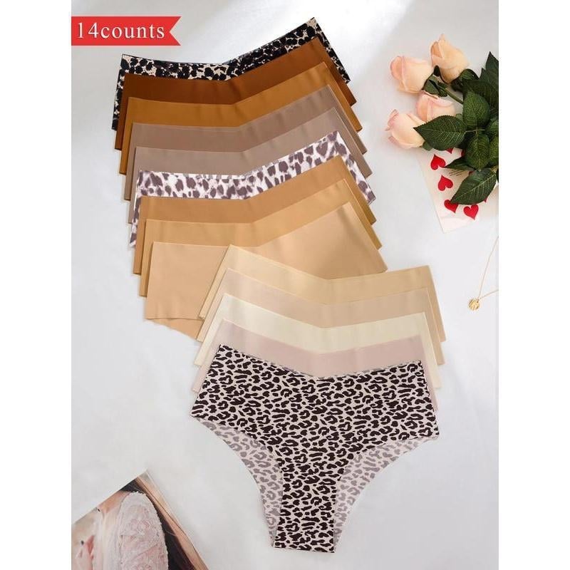 Дамски безшевни бикини с ниска талия, мултипакет (33/21/14 броя), U-образна кройка