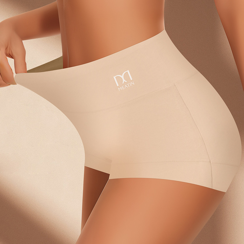 Dámske bavlnené boxerky s vysokým pásom, zdvíhanie zadočku, spevnenie brucha, priedušné, jednobarevné