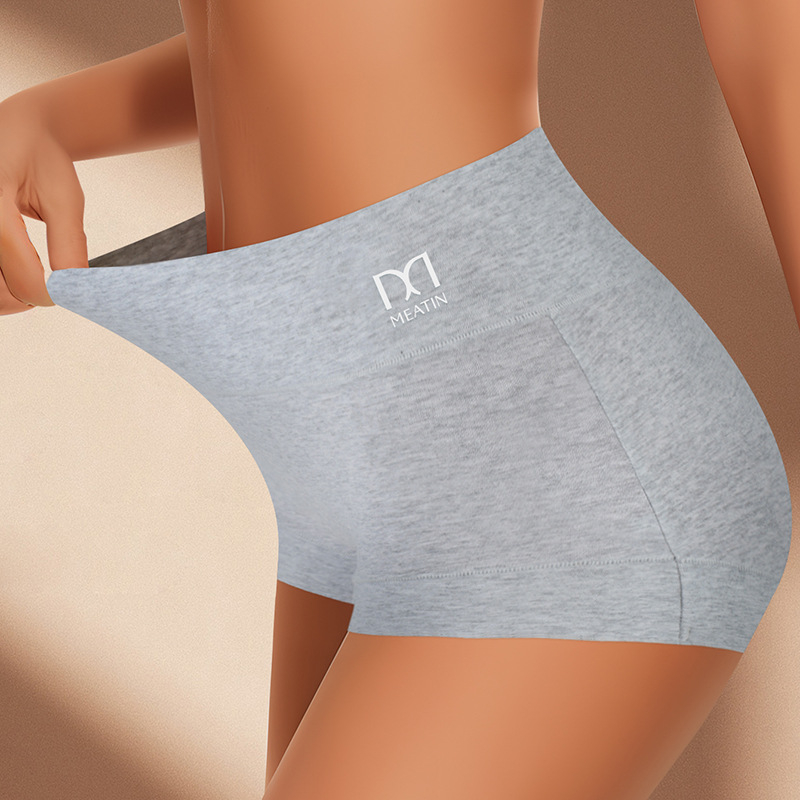 Dámske bavlnené boxerky s vysokým pásom, zdvíhanie zadočku, spevnenie brucha, priedušné, jednobarevné