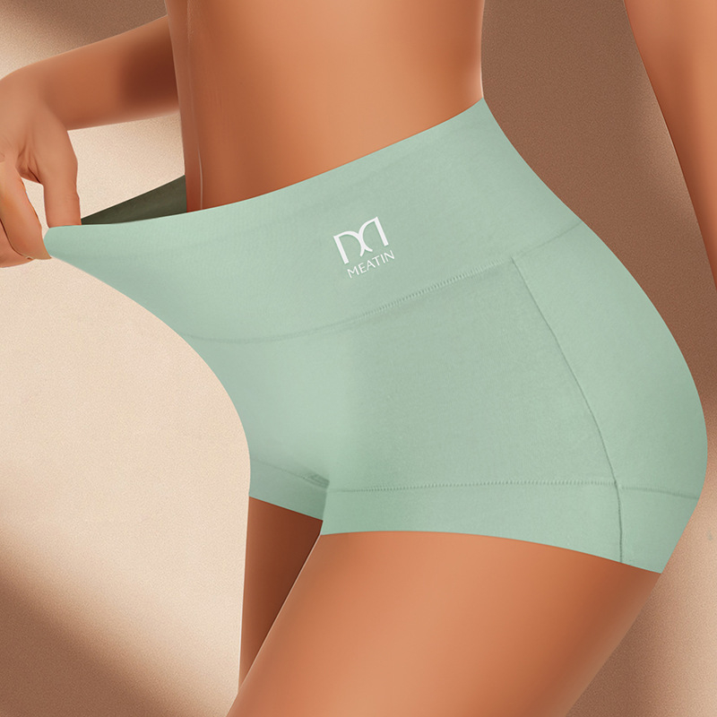 Dámske bavlnené boxerky s vysokým pásom, zdvíhanie zadočku, spevnenie brucha, priedušné, jednobarevné
