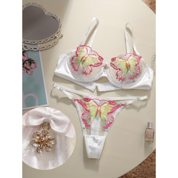 Комплект бельо с дантела, основен материал найлон, подплата памук, чашка с ушички на зайче, функция събиране