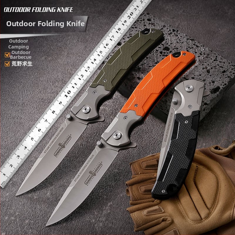 Daugiafunkcinis sulankstomas peilis lauko žygiams, automobiliui montuojamas — savisaugos funkcija, ašmenų ilgis 9 cm