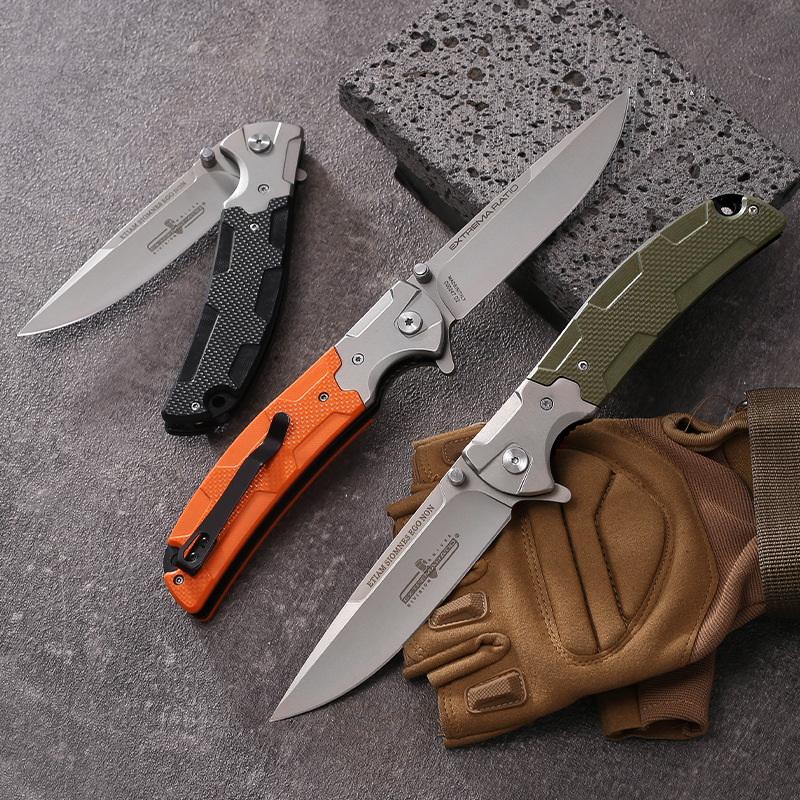 Daugiafunkcinis sulankstomas peilis lauko žygiams, automobiliui montuojamas — savisaugos funkcija, ašmenų ilgis 9 cm